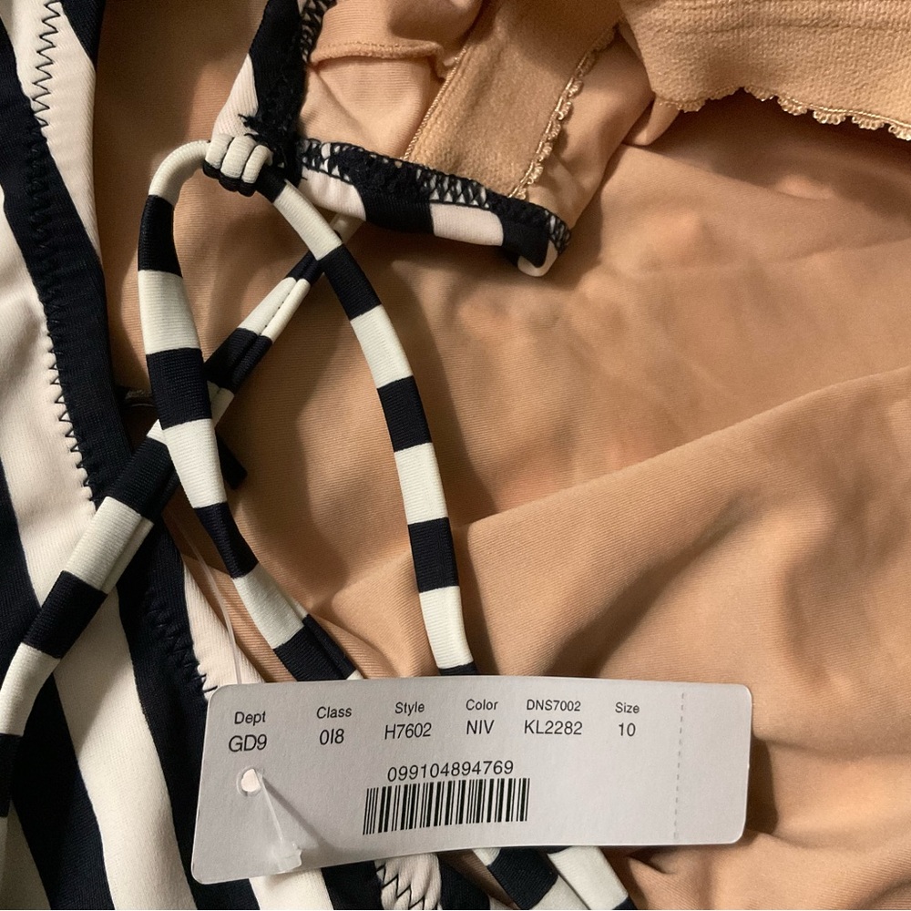 J CREW Tie-back One-Piece Swimsuit Classic Stripe - Picture 2 of 8